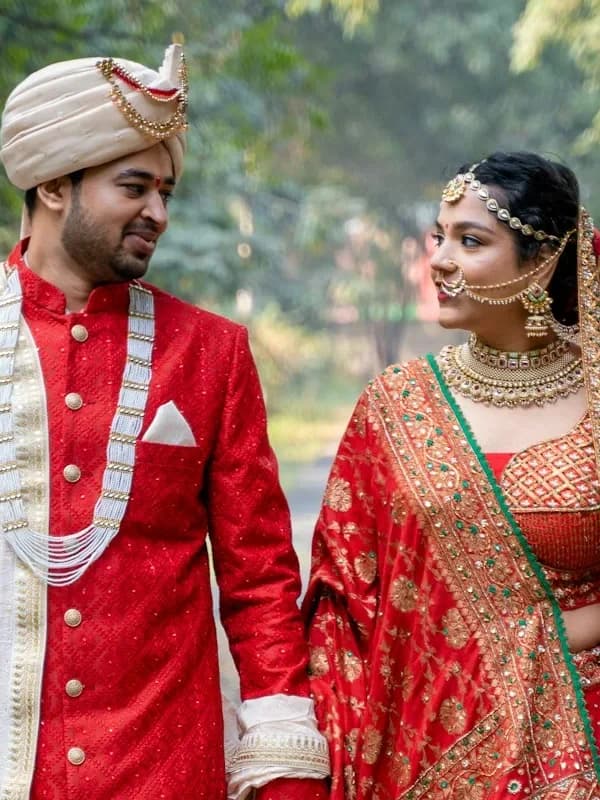 Ira and Advait, walking through the Char Bagh